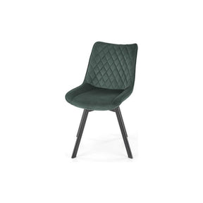 Scaun tapitat K520, verde/negru, stofa catifelata, rotativ, 45x63x80 cm