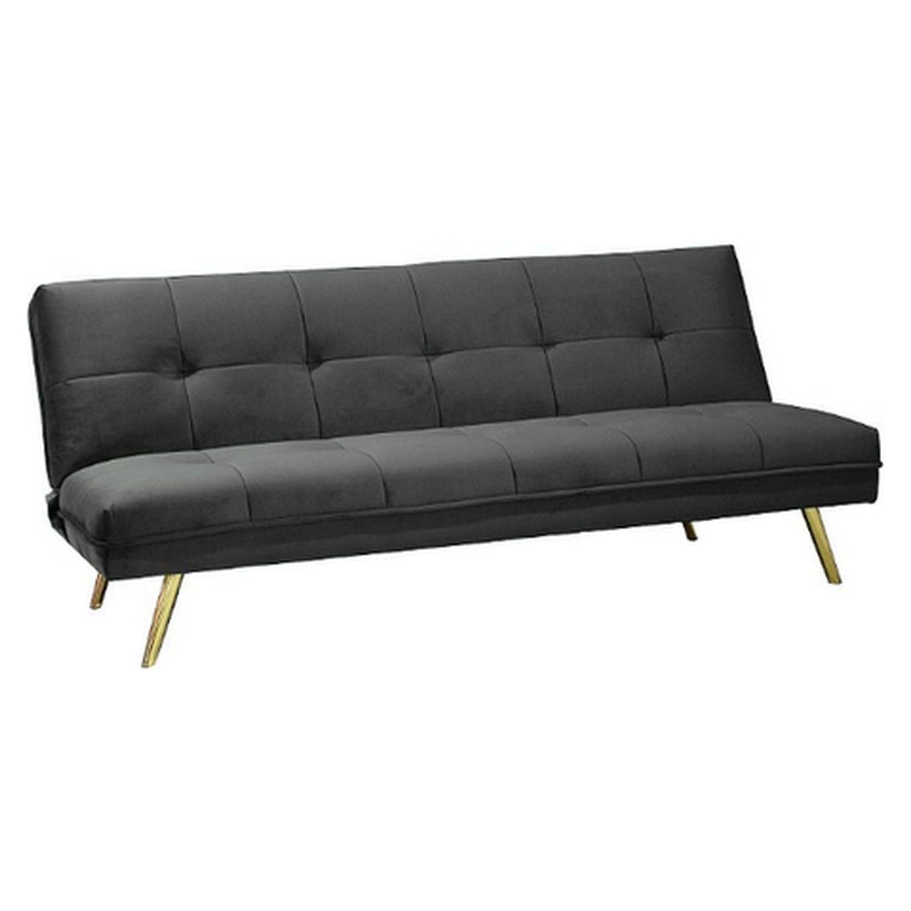 Canapea extensibila MORITZ, gri/auriu, stofa catifelata/metal, 181x88/106x80 cm