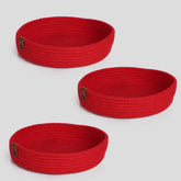 Set 3 cosuri JUT04002301D, rosu, bumbac, 30x30x5 cm