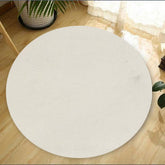 Covor 202BLY1352, 80x80 cm, forma rotunda, poliester, alb