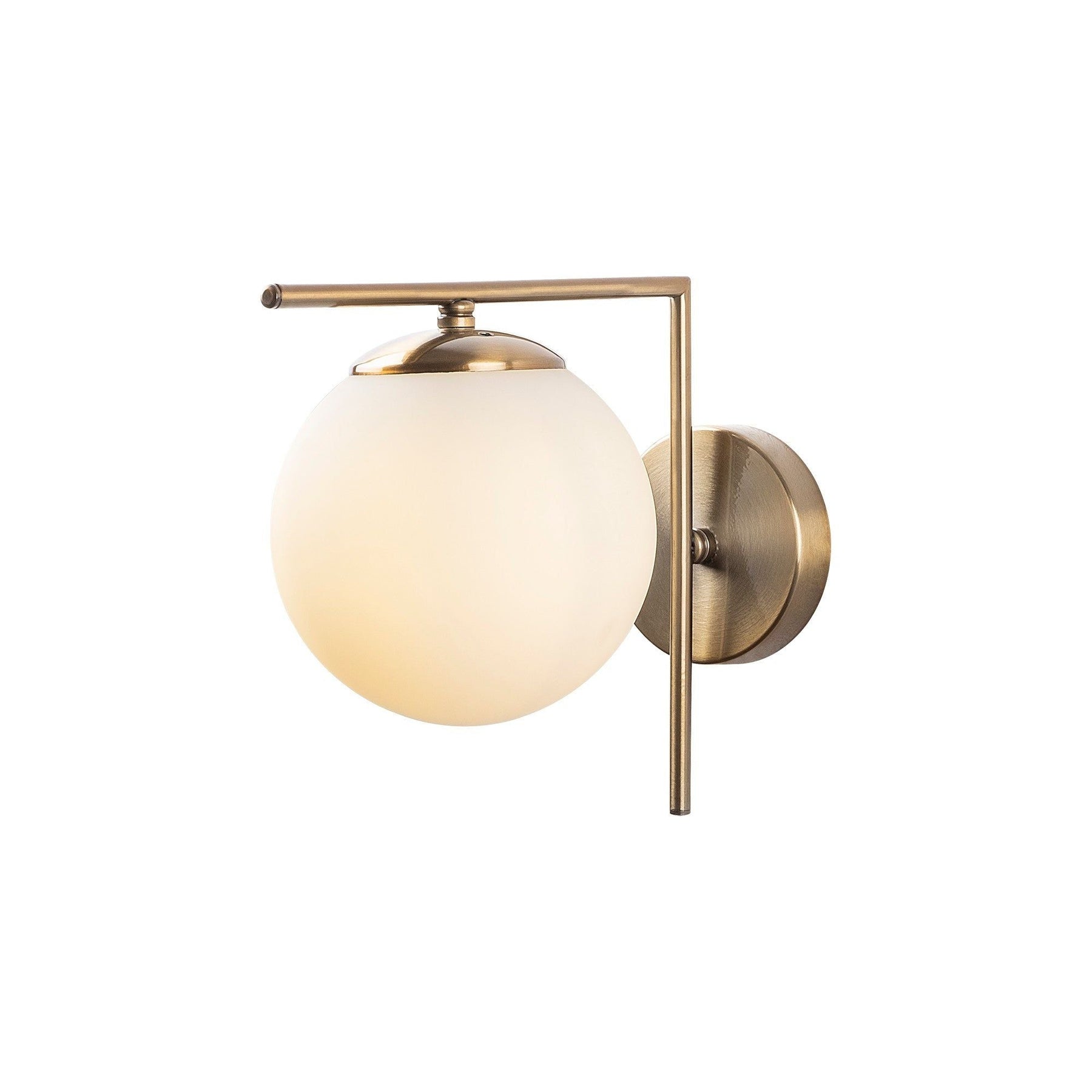 Lampa de perete 7141, corp metalic/capac sticla, auriu, 15x28x23 cm