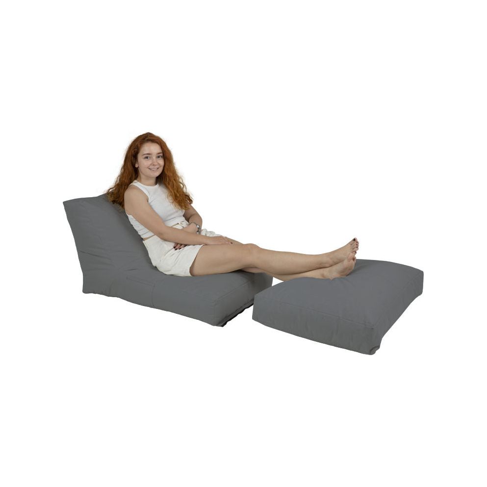 Fotoliu Siesta Sofa Bed Pouf, poliester, gri, 55x40x40 cm