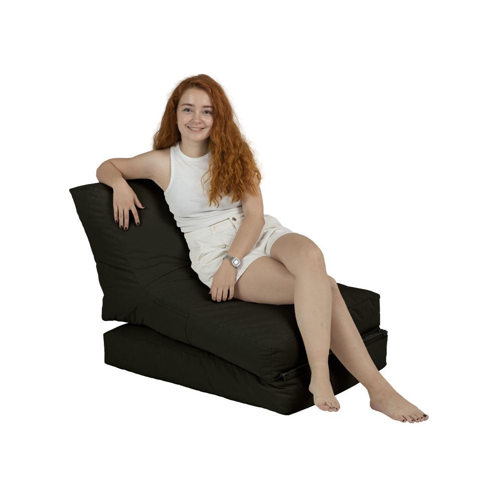 Fotoliu Siesta Sofa Bed Pouf, poliester, negru, 55x40x40 cm