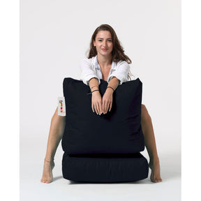 Fotoliu Siesta Sofa Bed Pouf, poliester, negru, 55x40x40 cm