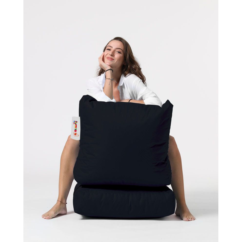 Fotoliu Siesta Sofa Bed Pouf, poliester, negru, 55x40x40 cm