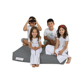 Set fotoliu si taburet pentru copii Kids Double Seat Pouf 2 buc, poliester, gri, 10x40x50 cm