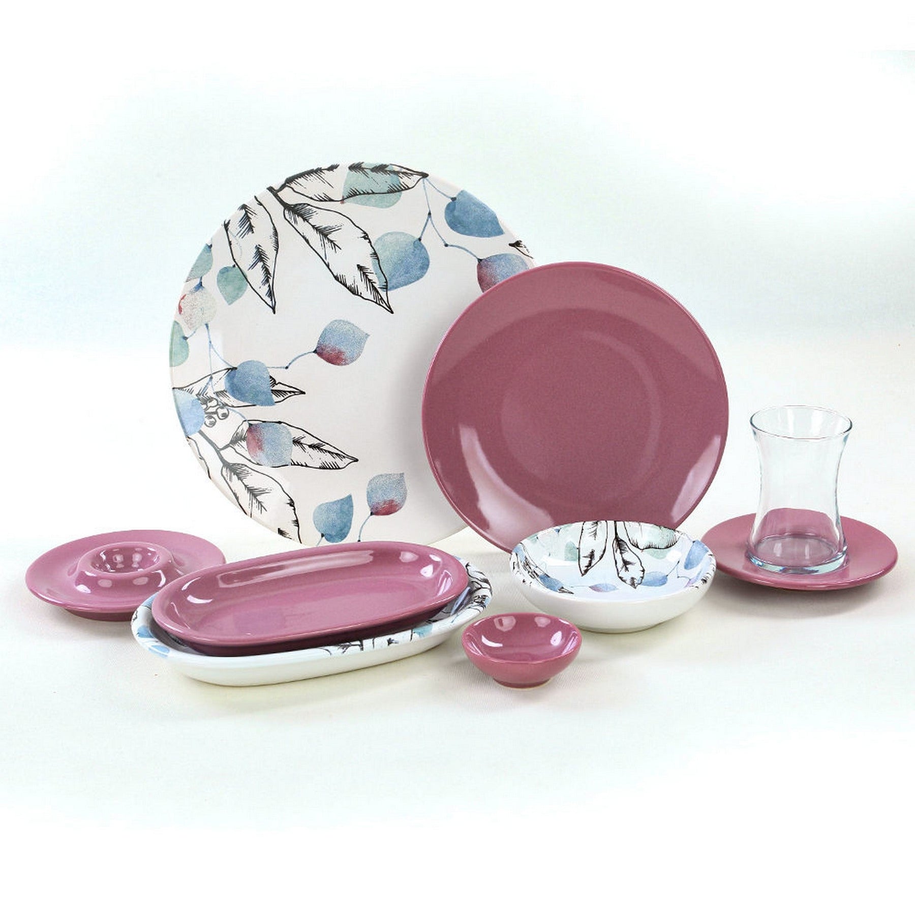 Set de cina HALKA, 50 piese, multicolor, ceramica