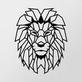 Decoratiune perete Lion, negru, metal, 40x50 cm