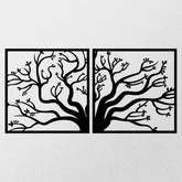 Decoratiune perete TREE METAL DECOR, negru, metal, 100x50 cm