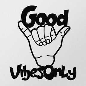 Decoratiune perete GOOD VIBES ONLY, negru, metal, 52x58 cm