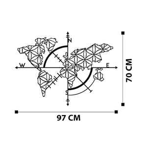 Decoratiune perete RITORNO, negru, metal, 97x70 cm