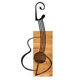 Decoratiune perete GITAR, negru/maro deschis, metal/lemn, 39x93 cm