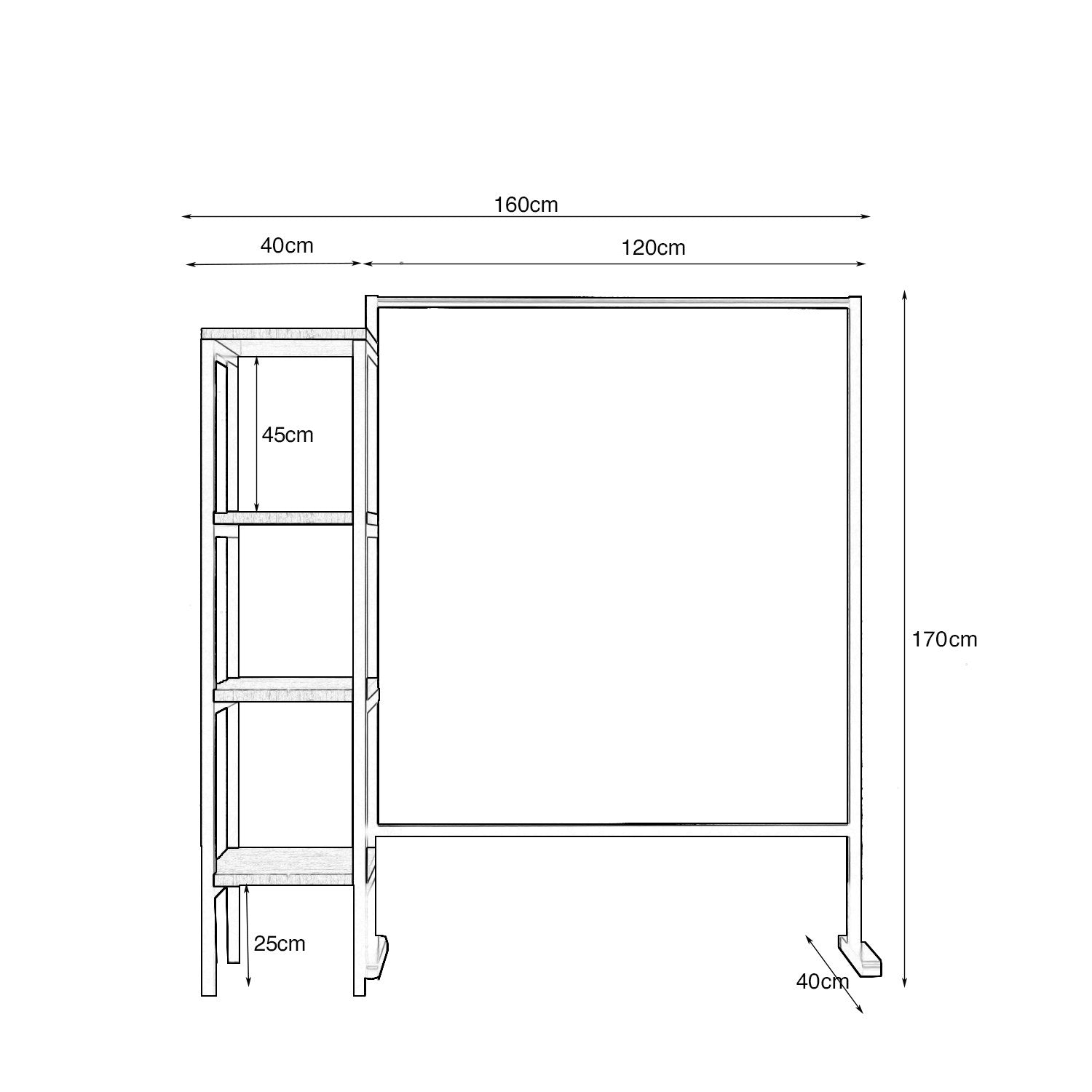 Stander haine ISTINYE L654, negru/stejar, PAL/metal, 160x40x170 cm