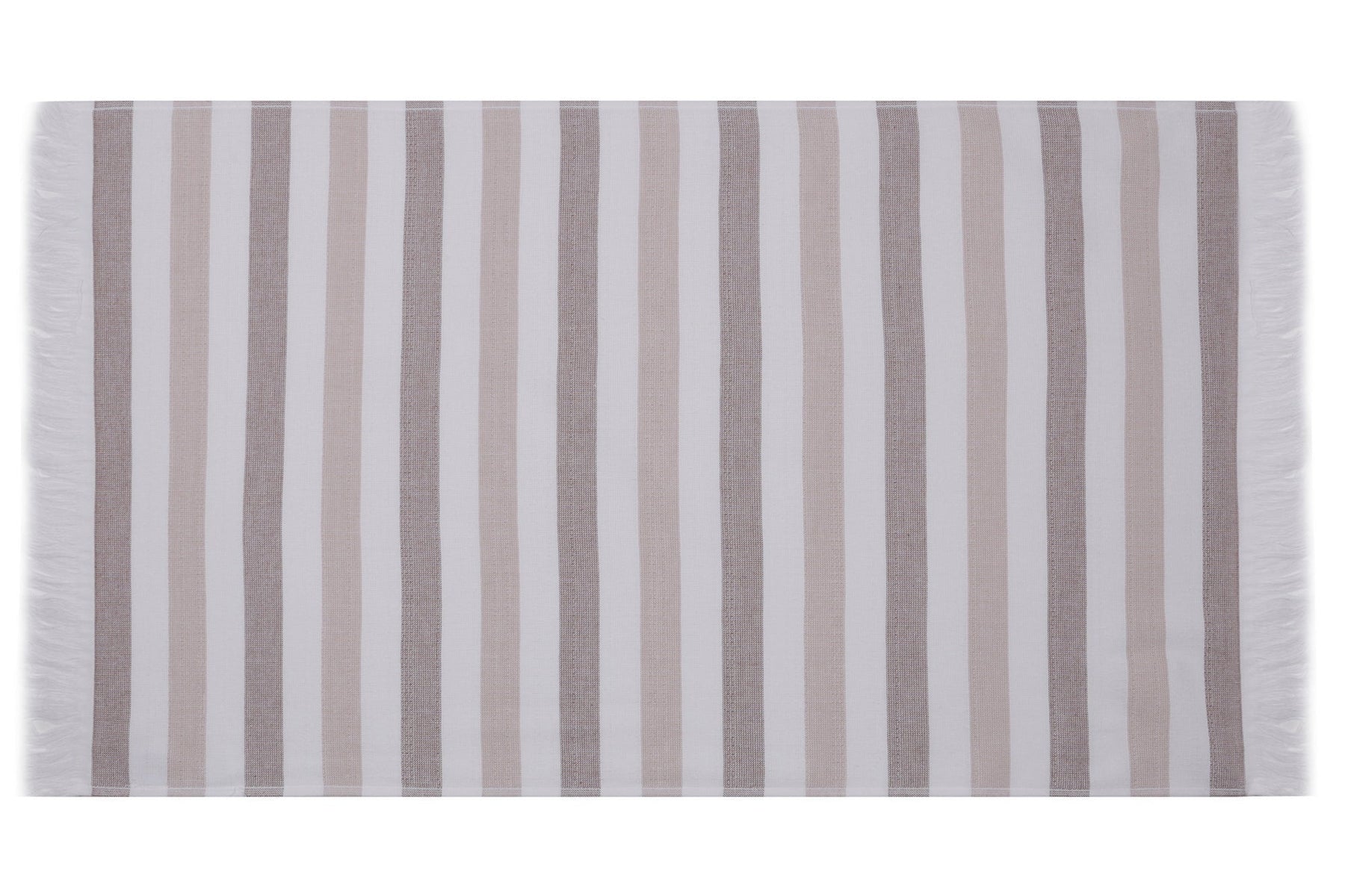 Set 2 prosoape baie STRIPE, maro/alb, bumbac, 50x90 cm