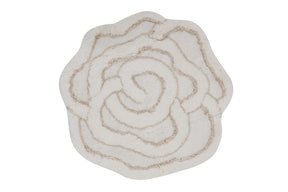 Covor baie BIG ROSE, 90x90 cm, forma rotunda, acril, bej