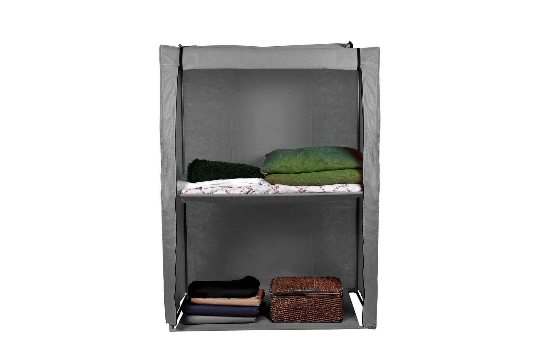 Organizator garderoba 379VLV2206, gri, material textil/metal, 118x45x158 cm