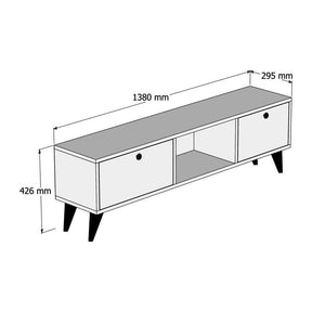 Comoda TV Serenat 1214, nuc/negru/antracit, PAL melaminat 100%, 138x43x30 cm