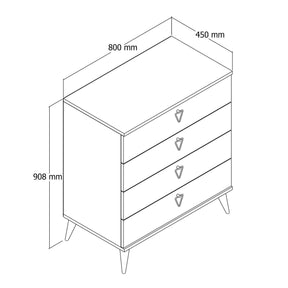 Comoda VERSACE 3614, alb, PAL melaminat/plastic, 80x45x91 cm