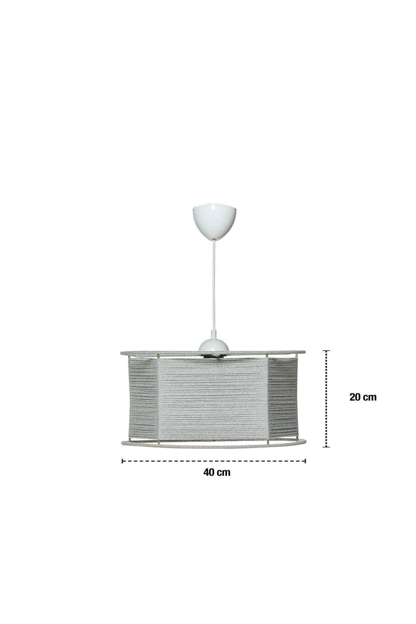 Lustra PENTA BIG, gri/alb, iuta/metal, 40x65 cm