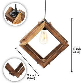 Lustra 390FLH1848, stejar inchis, lemn, 24x24x75 cm