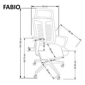 Scaun birou FABIO, negru, stofa, 60x118x44 cm