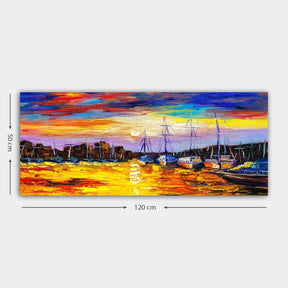 Tablou YTY244449_50120, multicolor, panza/lemn, 120x50 cm