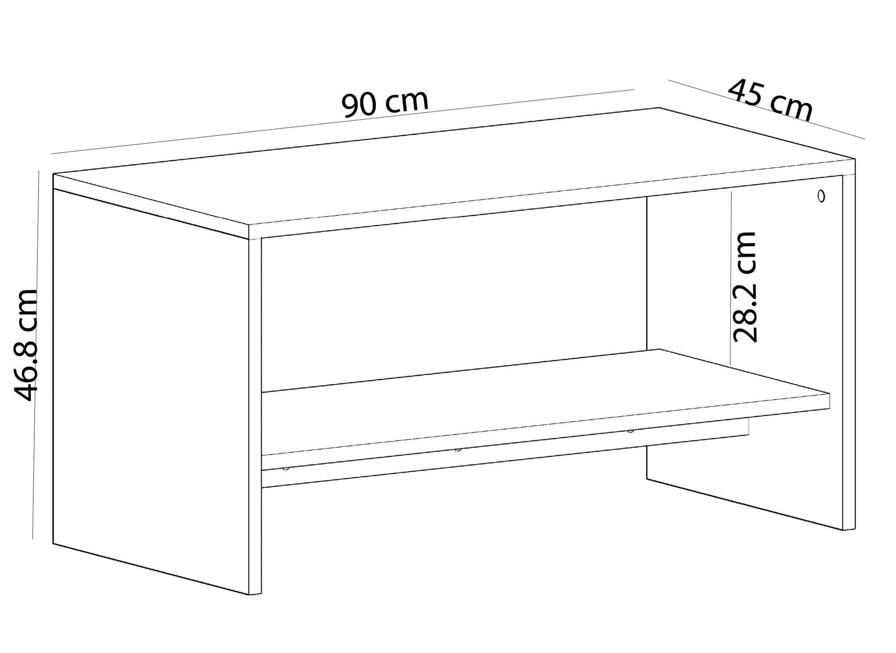 Masuta cafea APOLLON, alb cu efect de marmura, PAL melaminat, 90x45x47 cm