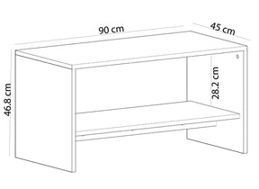 Masuta cafea APOLLON, alb cu efect de marmura, PAL melaminat, 90x45x47 cm