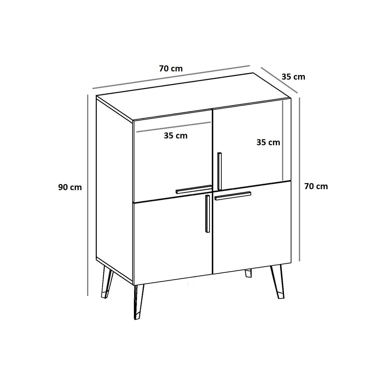 Comoda Makro, 100% PAL melaminat, antracit, 70x90x35 cm