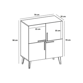 Comoda Makro, 100% PAL melaminat, antracit, 70x90x35 cm