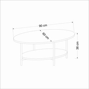 Masuta cafea ELIS, bej cu efect de marmura, PAL melaminat, 90x60x36 cm