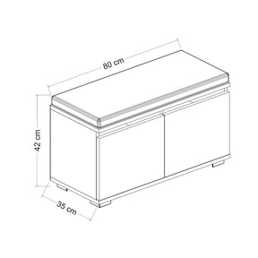 Pantofar DRAGO, bej cu efect de marmura, PAL melaminat, 80x35x42 cm