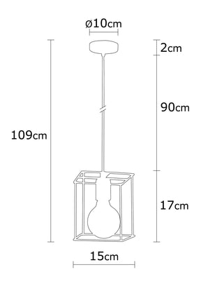 Lustra SELIMIYE N-1172, negru, metal, 15x109 cm