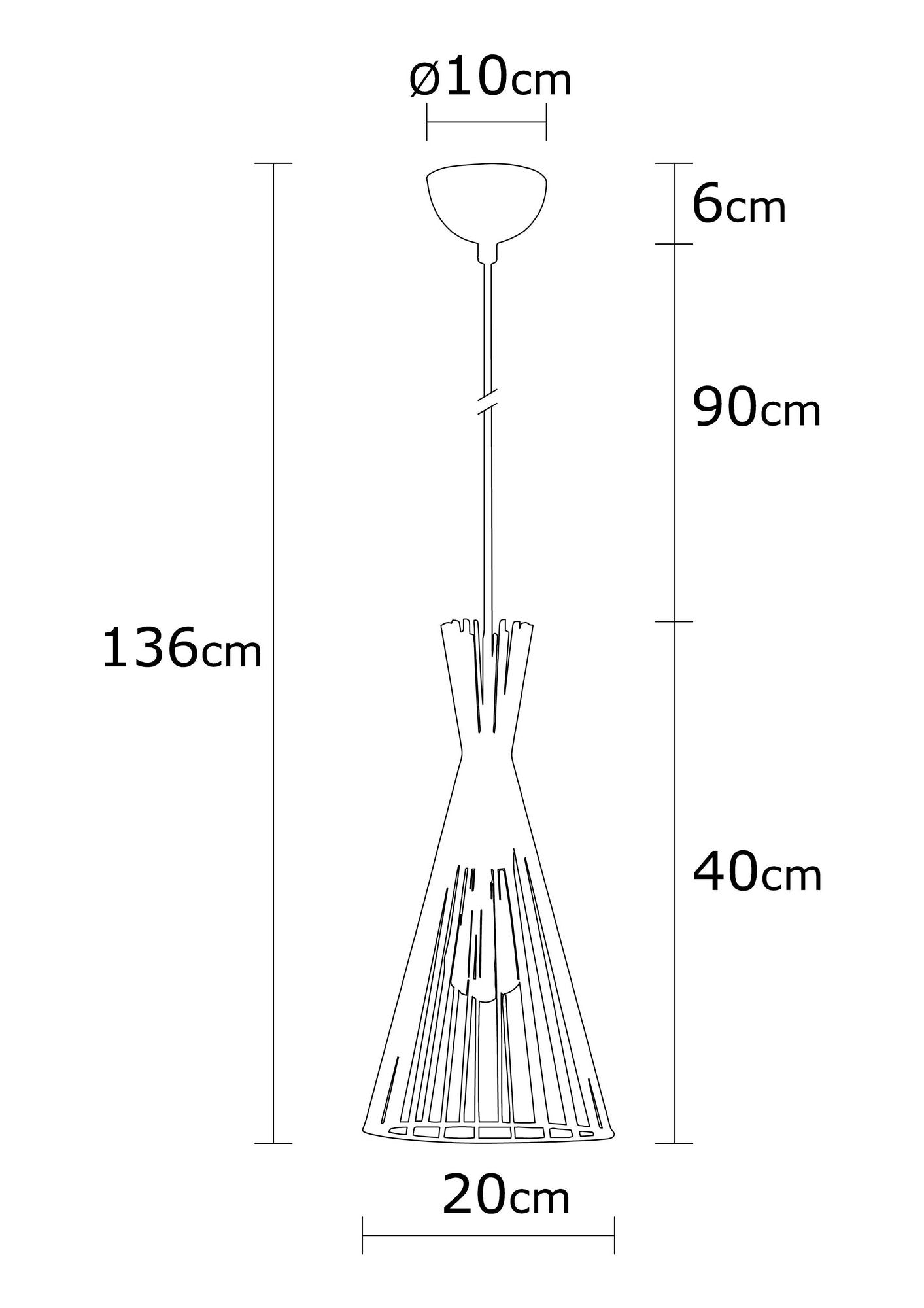 Lustra MEZOPOTAMYA N-1281, negru, metal, 20x136 cm