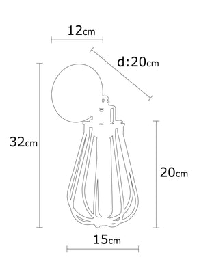 Aplica FETIYE N 1120, negru/maro, metal, 15x20x32 cm