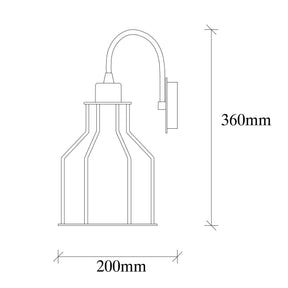 Aplica FELLINI MR 814, negru/auriu, metal, 17x20x36