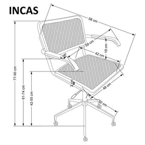 Scaun de birou INCAS, maro/negru, polipropilena, 59x58x77 cm