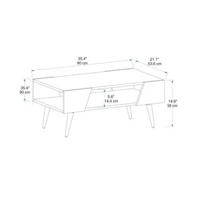 Masuta cafea AREN, crem/nuc, PAL melaminat, 90x54x38 cm