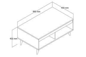 Masuta cafea MEYLI, stejar, PAL melaminat, 90x45x45 cm