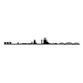 Decoratiune perete COLOGNE SKYLINE, negru, metal, 120x12 cm