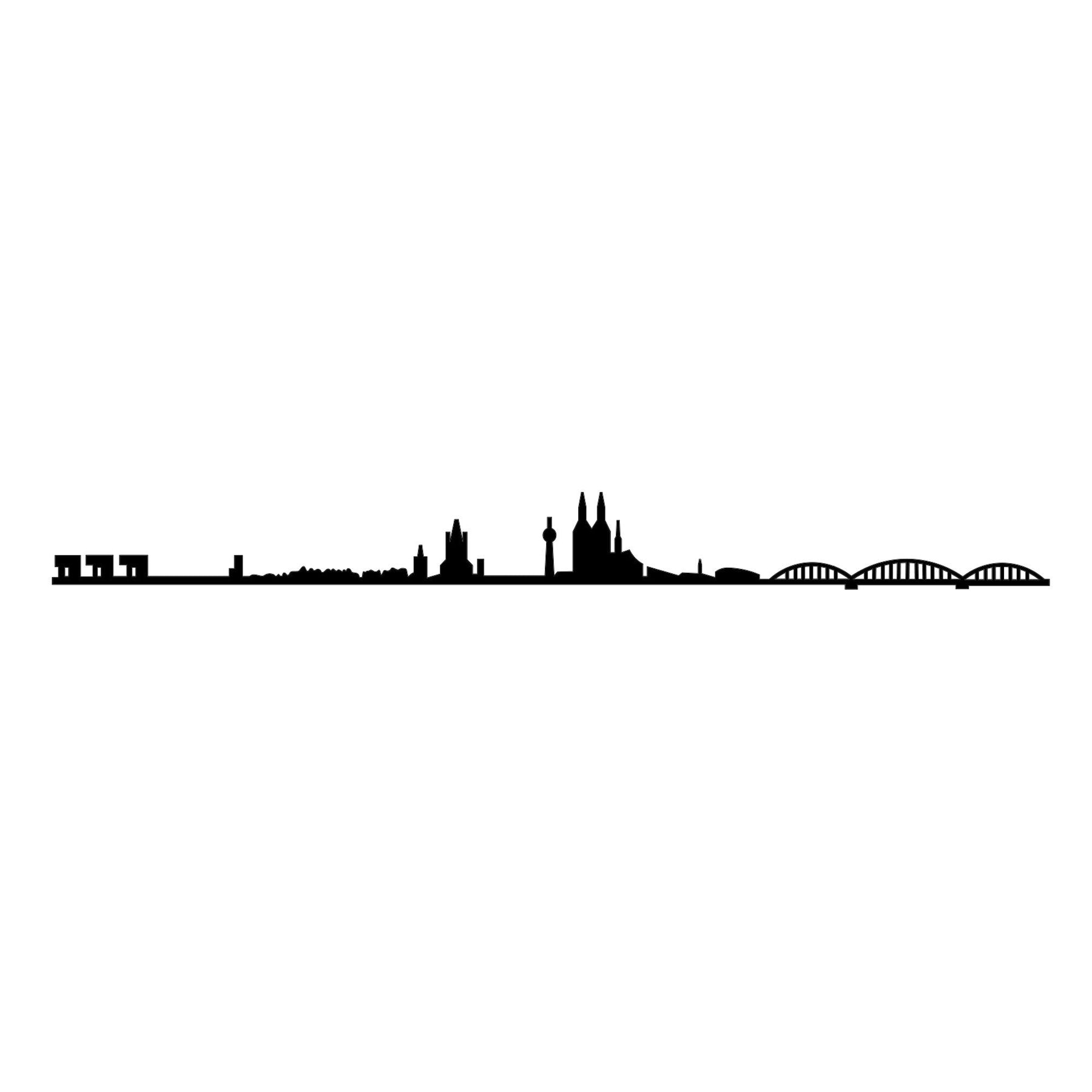 Decoratiune perete COLOGNE SKYLINE, negru, metal, 120x12 cm