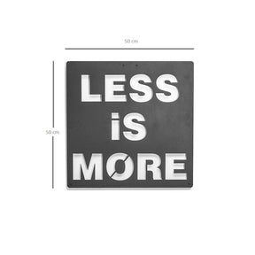 Decoratiune perete Less Is More, alb/negru, metal, 50x50 cm