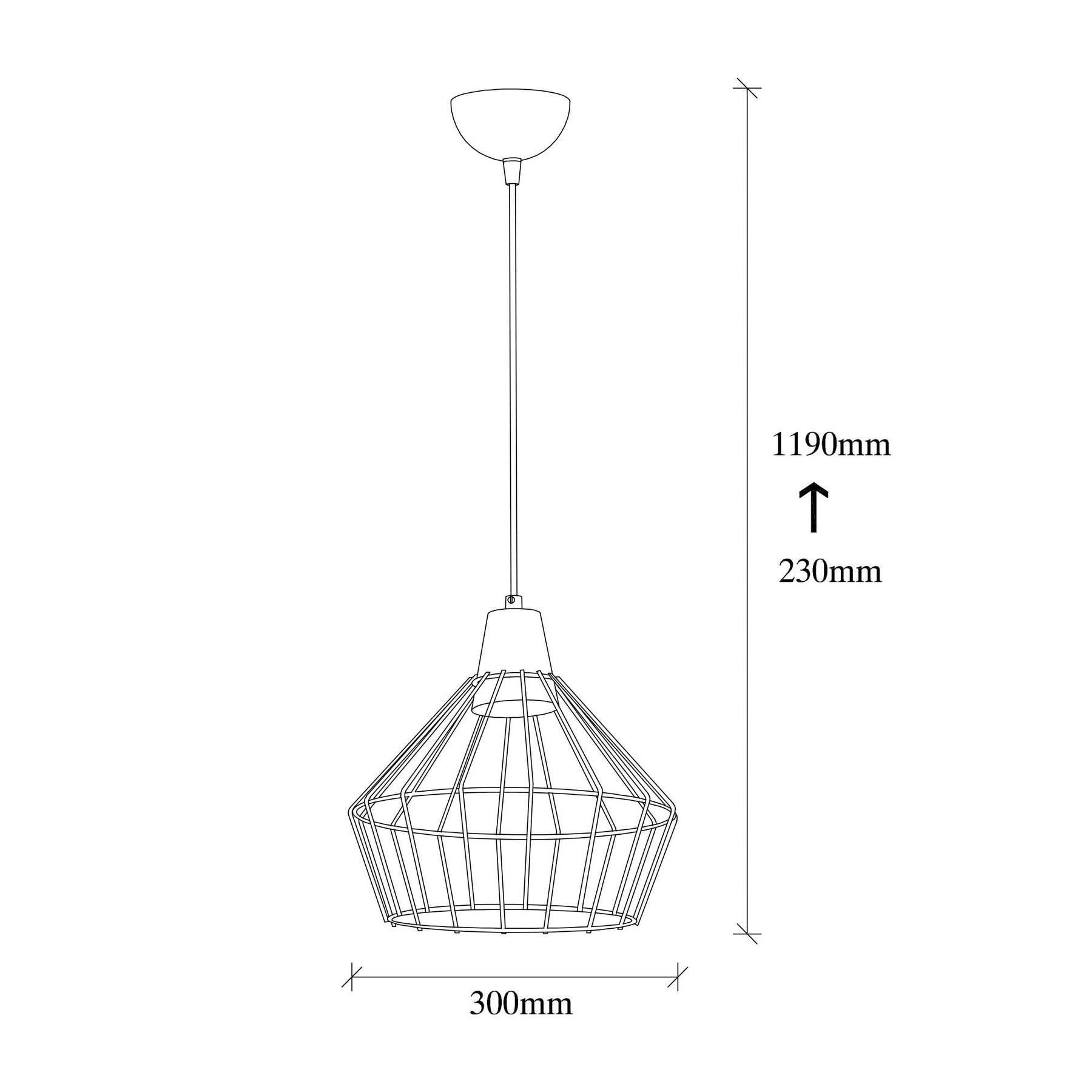 Lustra WIRE 2241, negru, metal, 30x119 cm