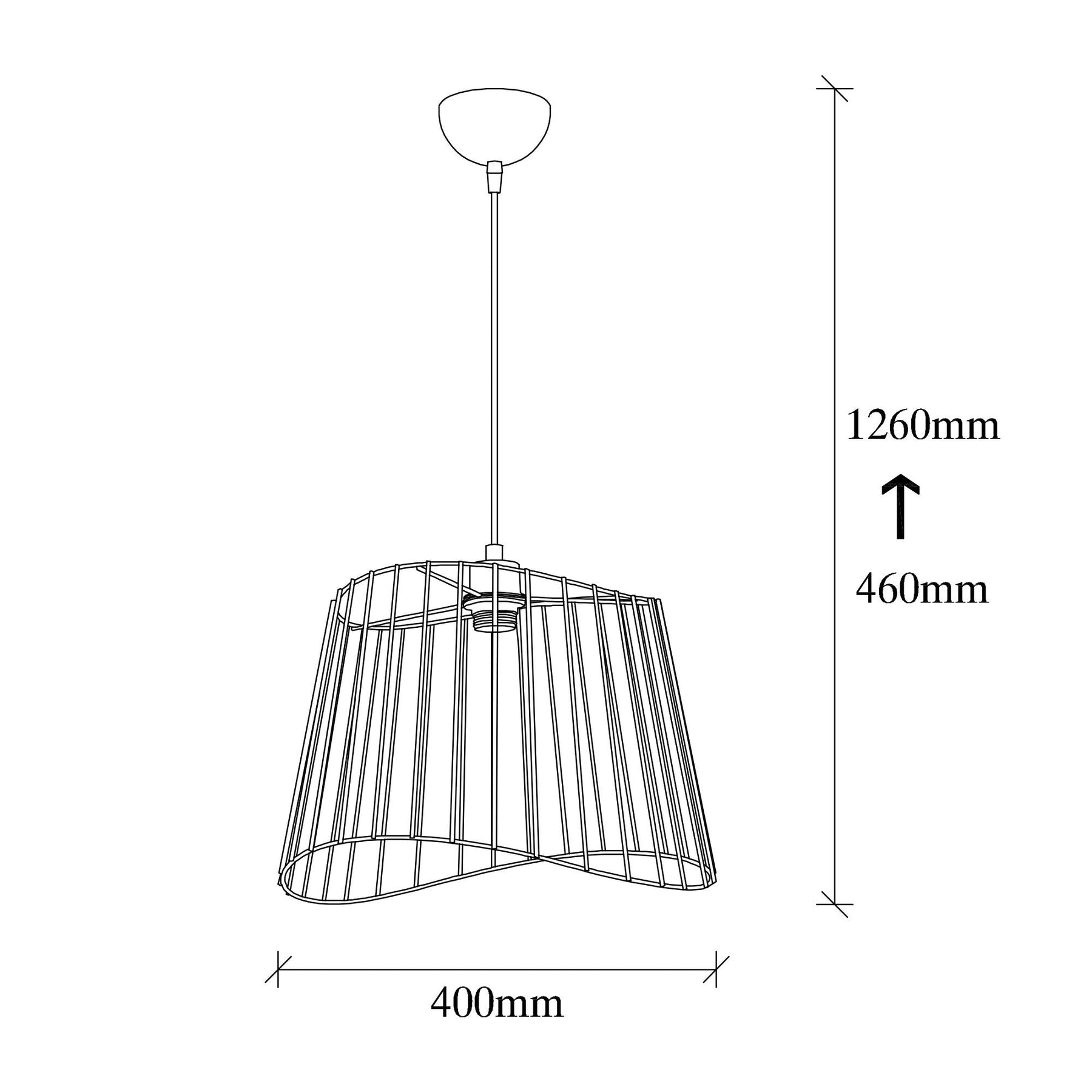 Lustra BYISOO 6340, negru, metal, 40x126 cm