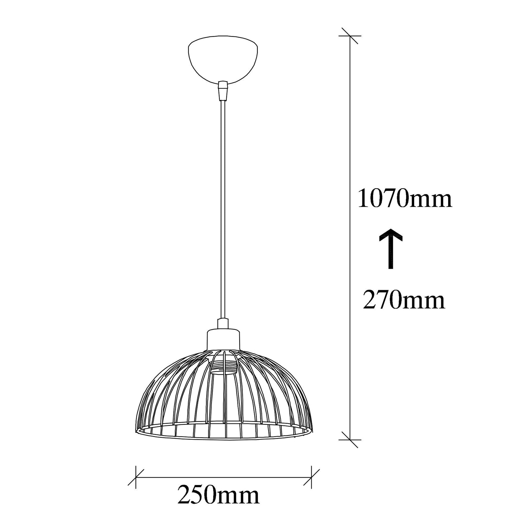 Lustra BEYBISI 6370, negru, metal, 25x27-107 cm