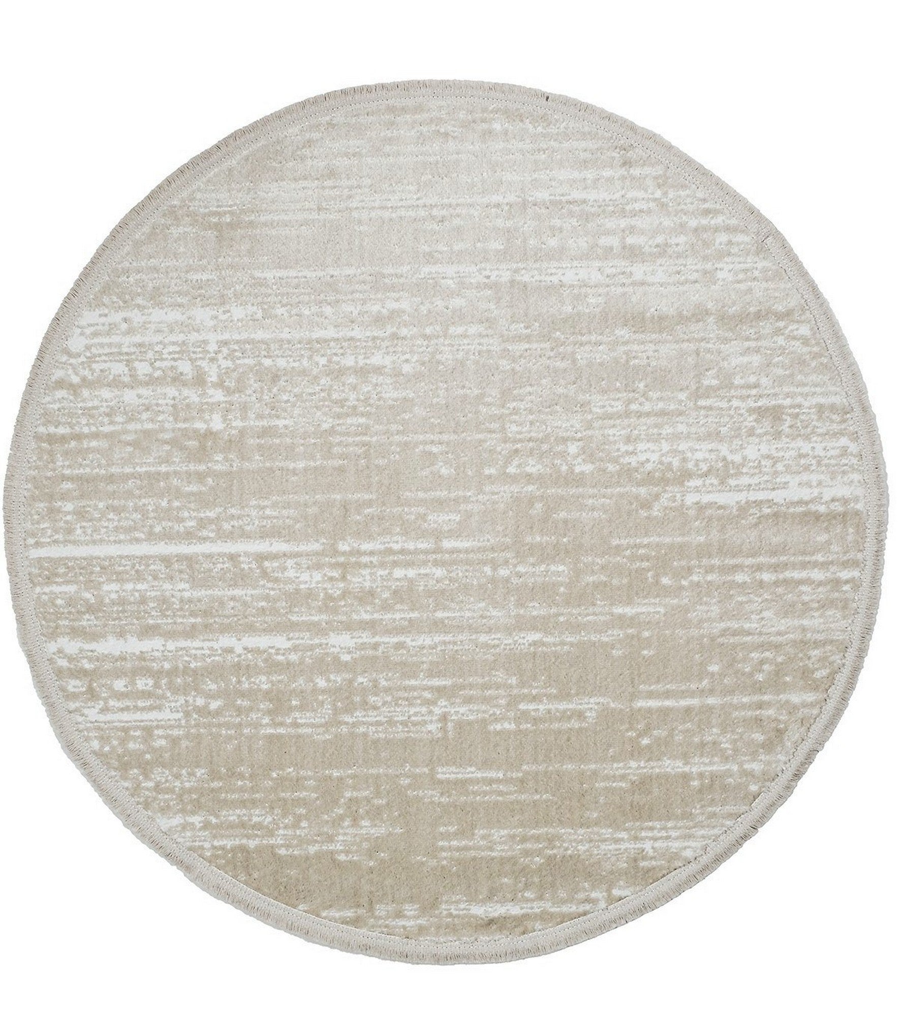 Covor JASMINE, 100x100 cm, forma rotunda, poliester, crem, 1452