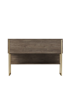 Comoda LUXE, stejar/auriu, PAL melaminat/metal, 120x30x80 cm