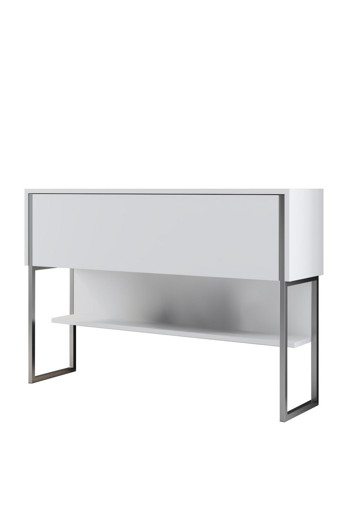 Comoda LUXE, alb/argintiu, PAL melaminat/metal, 120x30x80 cm