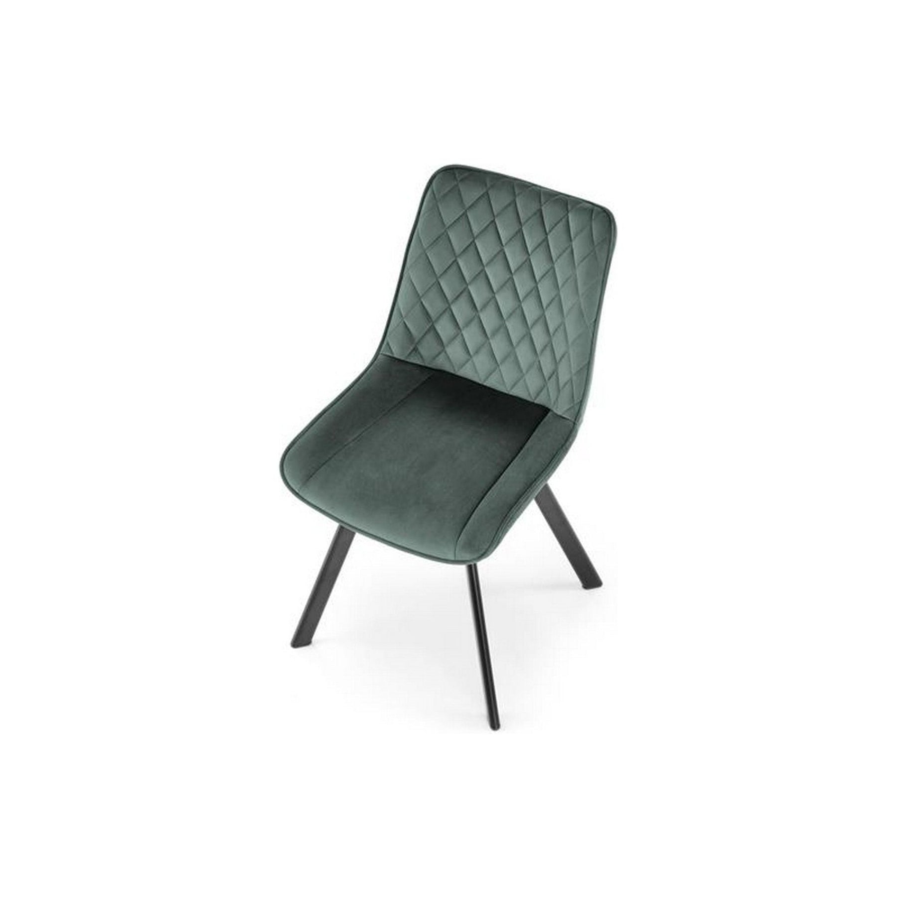 Scaun tapitat K520, verde/negru, stofa catifelata, rotativ, 45x63x80 cm