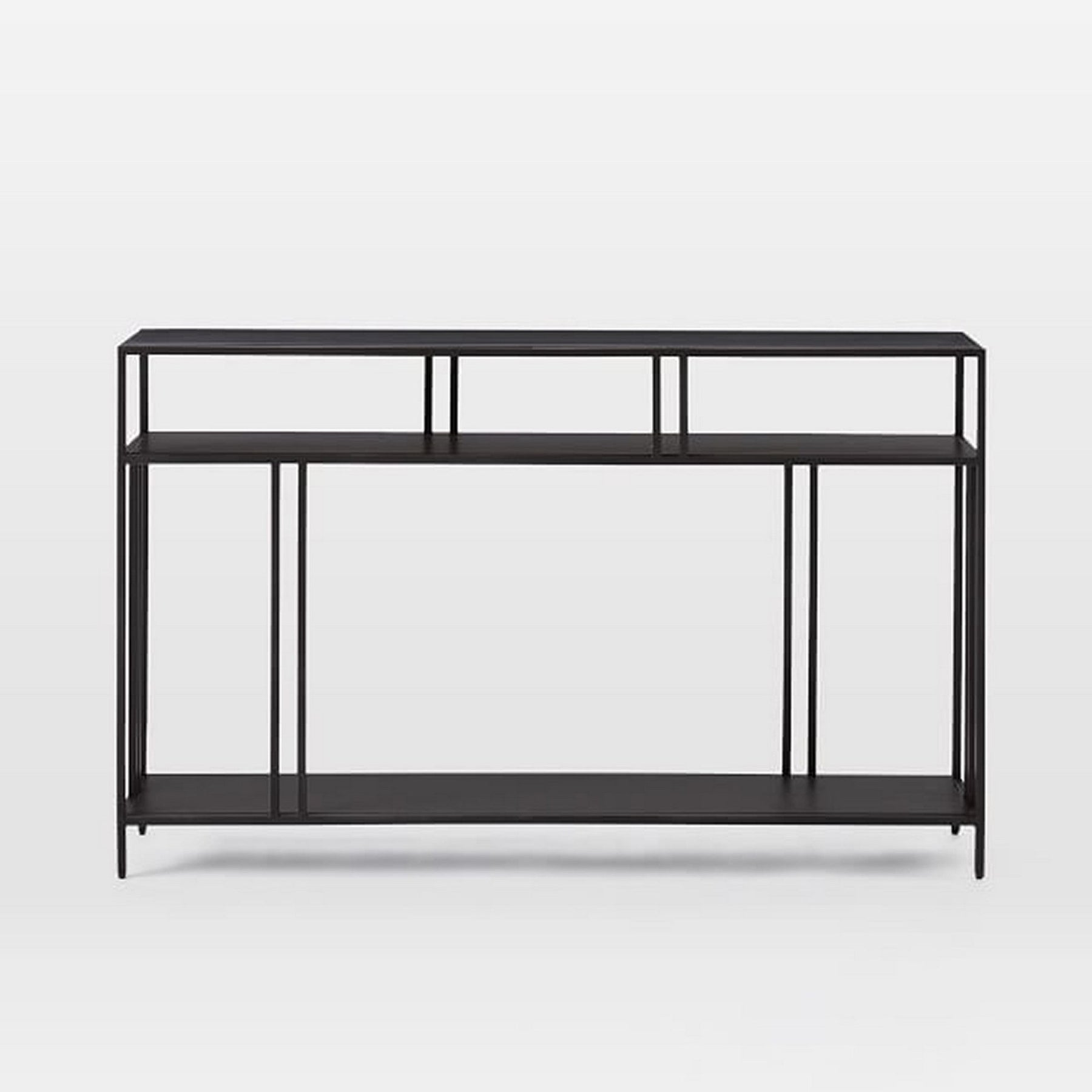 Consola VENEDIK, negru, PAL melaminat/metal, 110x30x78 cm